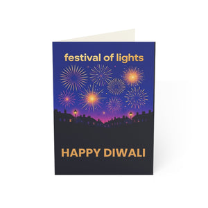 Personalized, Happy Diwali Greeting Card — Festival of Lights Fireworks Design