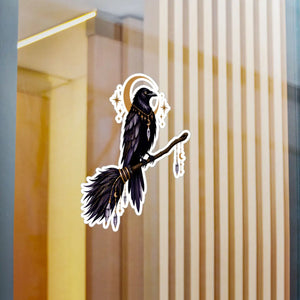 Mystical raven moon kiss-cut vinyl decal - home decor decals