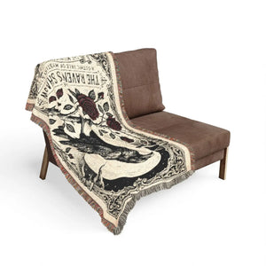 Artwork finish option on the DipaliZ Raven and Rose woven blanket