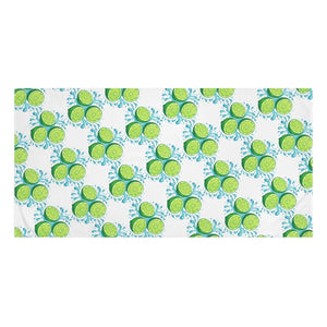 Lime citrus pattern mink-cotton towel - towels
