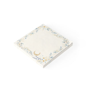 Moon & Wildflower Post-it Note Pads — Floral Sticky Notes for Desk, Planner & Gifts