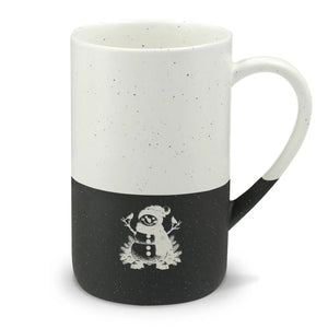 Whimsical snowman ceramic mug - mugs