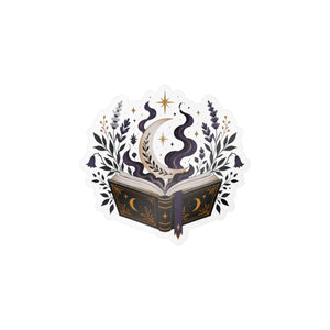 Mystical open book kiss-cut vinyl decal - home decor decals