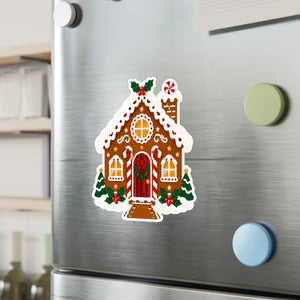 Gingerbread house christmas kiss-cut vinyl decal - home decor decals