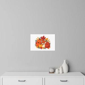 Autumn fox and pumpkins fall wall decal - decals