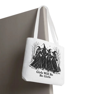 Witch Sisters Tote — “Girls Will Be Girls” Halloween Tote Bag