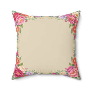 Floral Photo Pillow – Personalized Square Decorative Throw Pillow