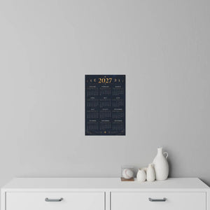 Navy celestial wall decal calendar by DipaliZ, sized from 12 by 18 inches upward
