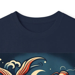 Japanese koi dragon ocean waves “keep moving” long sleeve tee - t-shirts
