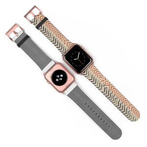 Tribal Chevron Pattern Watch Band - Boho Geometric Apple Watch Strap