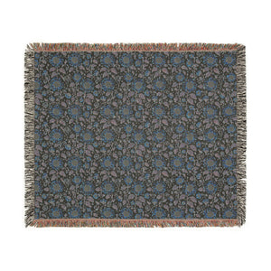 Sunflower & Midnight Floral Woven Throw Blanket