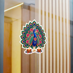 Peacock mandala kiss-cut vinyl decal - home decor decals