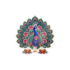 Peacock mandala kiss-cut vinyl decal - home decor decals