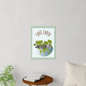 Save Earth Wall Decal – Eco-Friendly Globe Illustration for Home & Classroom