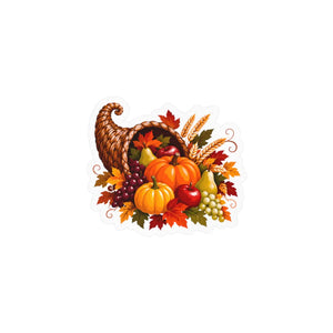 Thanksgiving harvest cornucopia kiss-cut vinyl decal - home decor decals