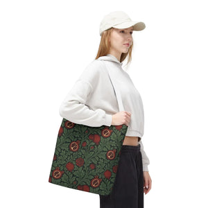 Vintage william morris-inspired botanical pomegranate tote bag - bags