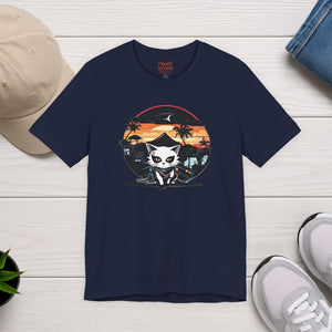 Cat Samurai Tee — Retro Japanese Ninja Cat Graphic T-Shirt