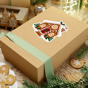 Gingerbread house christmas kiss-cut vinyl decal - home decor decals