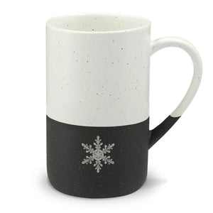 Snowflake engraved ceramic mug - mugs