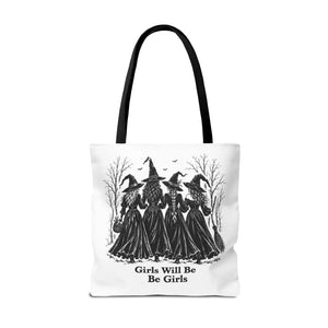 Witch Sisters Tote — “Girls Will Be Girls” Halloween Tote Bag