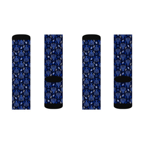 Blue Hanukkah Menorah Socks
