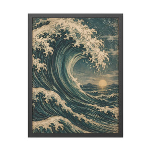 Framed ocean wave poster wall art - posters