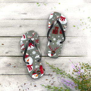 Christmas snowman and decoration, Unisex Flip-Flops