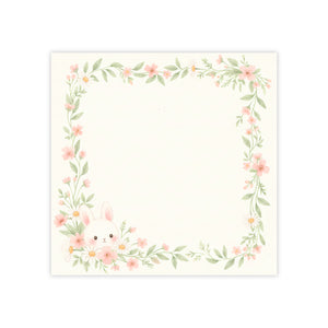 Floral Bunny Square Note Pad — Cute Spring Post-it® Sticky Notes