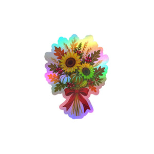 Autumn sunflower bouquet kiss-cut vinyl decal - home decor decals