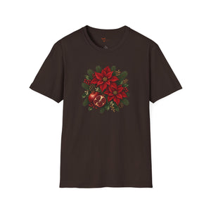 Christmas Poinsettia Floral T-Shirt