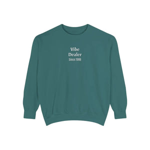 Personalized, Vibe Dealer Garment-Dyed Sweatshirt — Soft Vintage Blue Crewneck