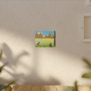 A scenery with a Squirrel and a Deer , Matte Canvas, Stretched, 0.75"