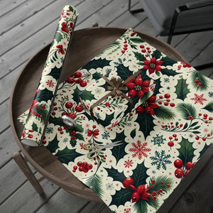 Festive Botanical Christmas Wrapping Paper