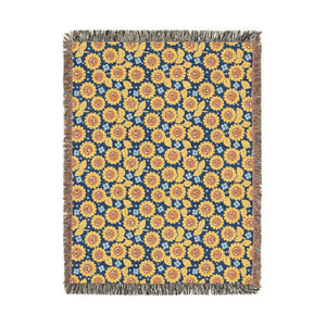Boho Floral Woven Blanket