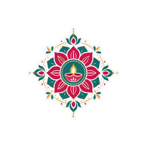 Diya mandala kiss-cut vinyl decal - home decor decals