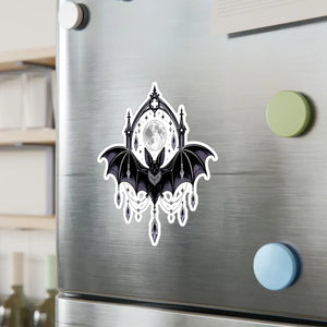 Gothic bat moon kiss-cut vinyl decal - home decor decals