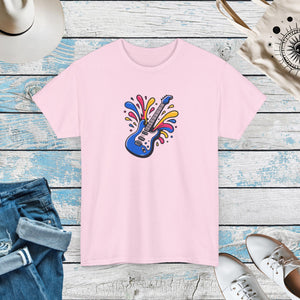 Musical instrument, with splashes of color, Unisex Heavy Cotton Tee