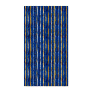Navy & Gold Watercolor Stripe Fabric by the Yard — Spun Polyester