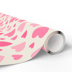 Pink heart wrapping paper roll – romantic valentine’s gift wrap