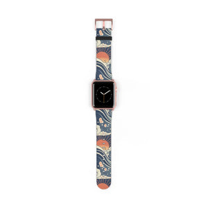 Sunrise wave watch band, japanese pattern apple strap - bands