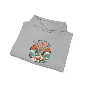 Vintage coastal sunset graphic hoodie - hoodies