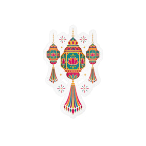 Colorful diwali lantern kiss-cut vinyl decal - home decor decals