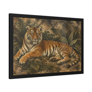 Framed paper poster – resting tiger in tropical jungle - posters