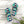 Geometric teal and navy flip flops - slippers