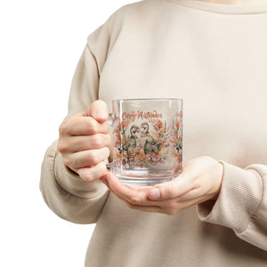DipaliZ cozy autumn duck glass mug holding 10 fluid ounces