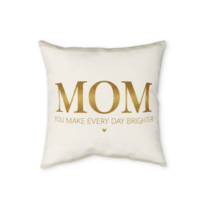 Gold lettering placed well inside the seam on a DipaliZ pillow cover