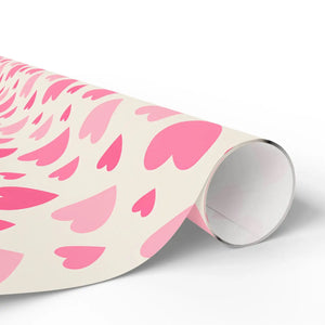 Pink heart wrapping paper roll – romantic valentine’s gift wrap
