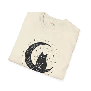 Mildly mystical black cat moon t-shirt - t-shirts