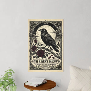 DipaliZ Raven's Shadow wall decal with a crow beneath a moon