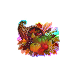 Thanksgiving harvest cornucopia kiss-cut vinyl decal - home decor decals